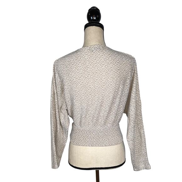 Urban Outfitters Beige Surplice Cropped Sweater   Size: M - Picture 3 of 4